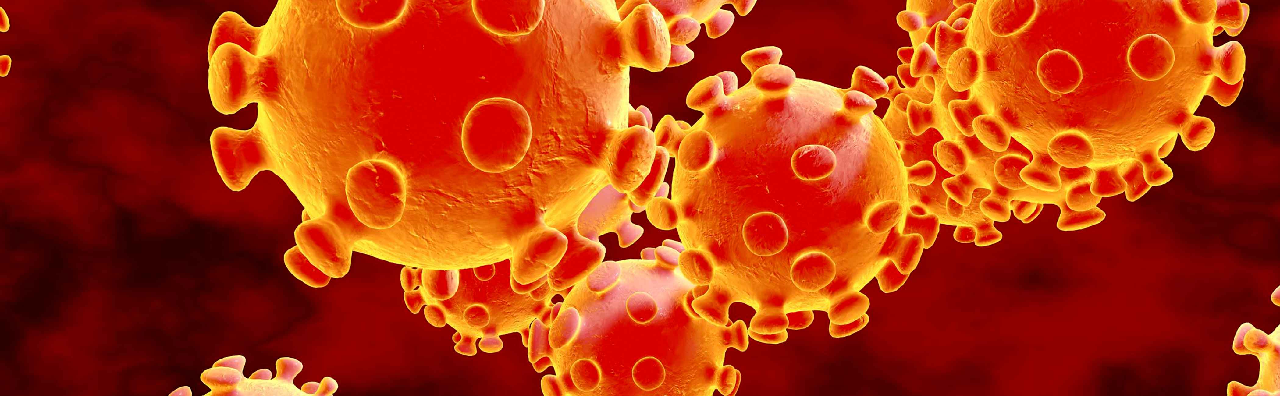 Virus particles swirling.