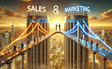 A conceptual image of the bridge between the sales and marketing silos.